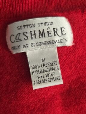 Red Cashmere Turtleneck Thin Sz M